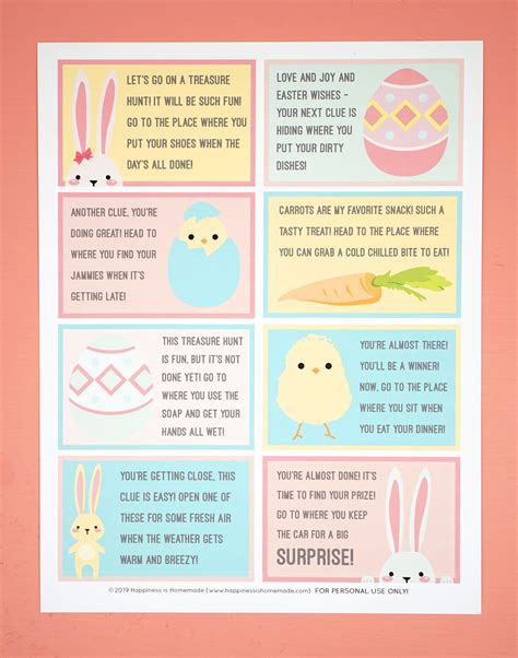 Printable Scavenger Hunt Clues Easter Riddles For Fun