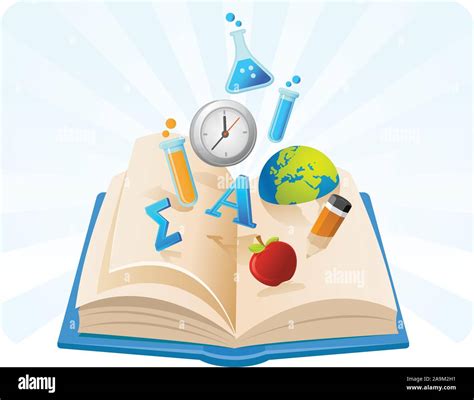 Illustration Of Knowledge Symbol Coming Out From A Book Stock Vector