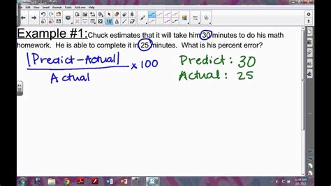 Percent error is calculated using the formula given below. How to find Percent Error - YouTube