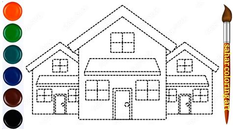 HOW TO DRAW A HOUSE EASY STEP BY STEP | HOUSE TRACING FOR KIDS | Sahar