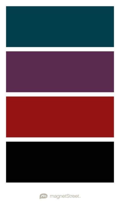 Custom Blue, Custom Purple, Custom Red, and Black Wedding Color Palette - custom color pa ...