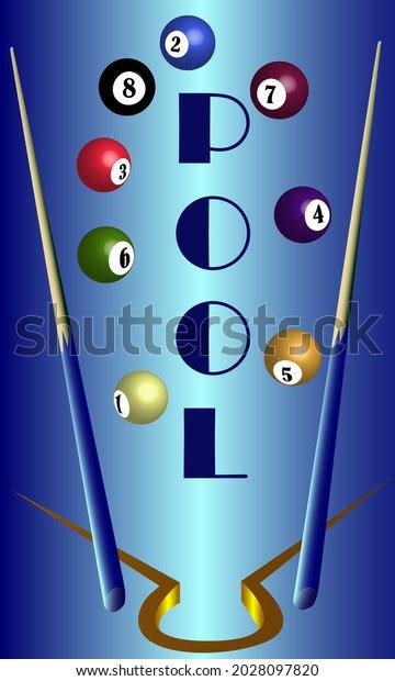 Vector Illustration Depicting Billiard Balls Cues Stock Vector Royalty Free 2028097820