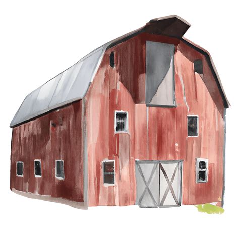Watercolor Barn Illustration · Creative Fabrica