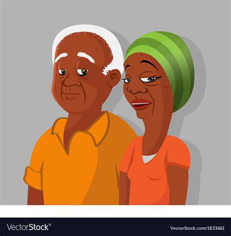 Black Elderly Couple Royalty Free Vector Image