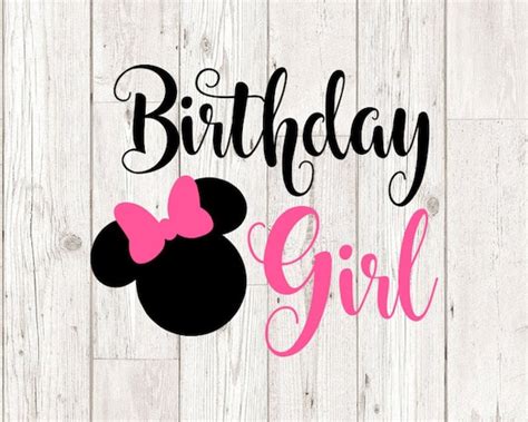 Minnie Mouse I Am The Birthday Girl Svg Disney Bow Pink Cricut