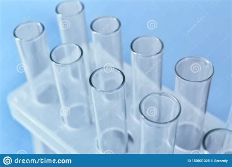 Empty Test Tubes In Laboratory Closeup Stock Image Image Of