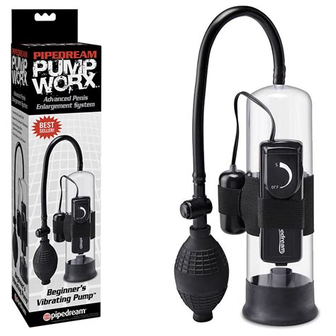 Pump Worx Beginners Vibrating Pump Clearblack Vibrating Penis Pump