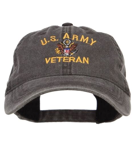 Us Army Veteran Military Embroidered Washed Cap Black Cb17xxgqoms