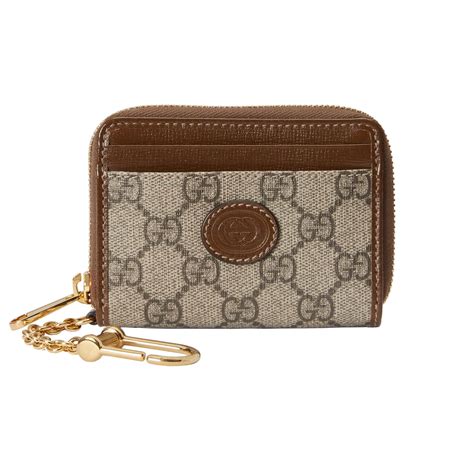 Gucci Keychain Zip Wallet In Brown Lyst