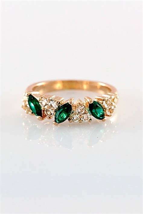 Color Block Crystal Gilding Ring Takı