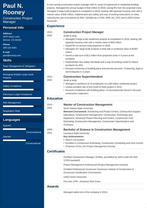 Resumes written to apply for an mba program are more likely to be read by an admissions officer than scanned through an applicant tracking system (ats), but that doesn't mean keywords and phrases aren't important. Construction Project Manager Resume—Sample and 25+ Tips