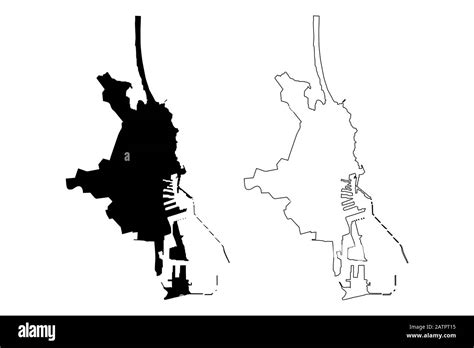 Constanta City República De Rumania Mapa Vectorial Ilustración