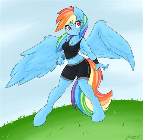 Commission Anthro Rainbow Dash By Ambris On Deviantart