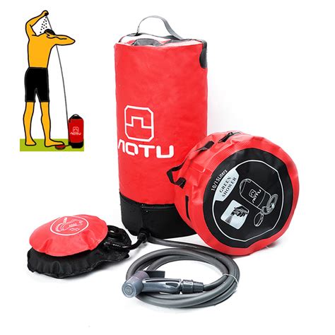 Aotu 11l Pvc Outdoor Solar Hot Shower Baginflatable Pressure Shower With Foot Pump Lightweight