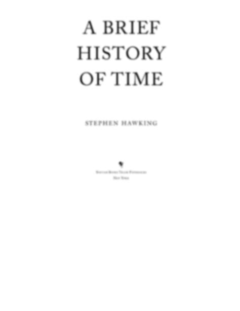 Solution Stephen Hawking A Brief History Of Time 1998 Studypool