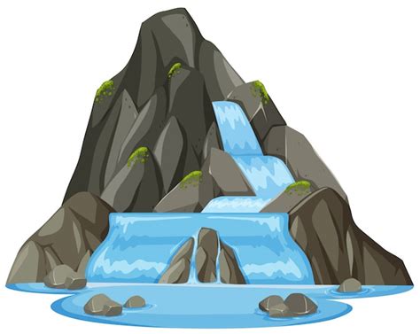 Premium Vector Isolated Nature Waterfall Landscape