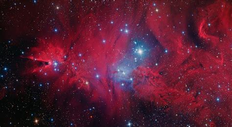 Suburban Spaceman Cone And Fox Fur Nebulas Glow Together Image