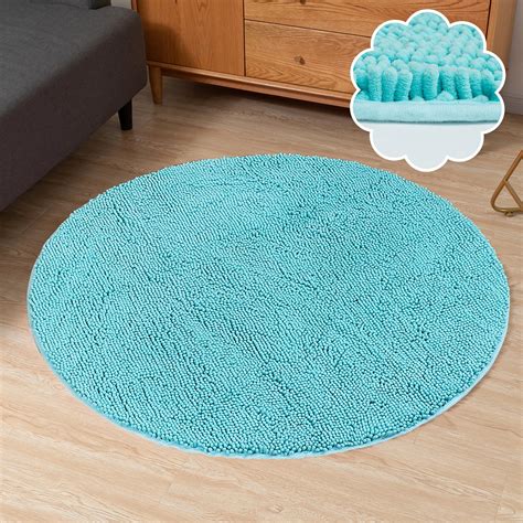 Round Rug Circle Chenille Rug For Living Room Round Area Rug With Non