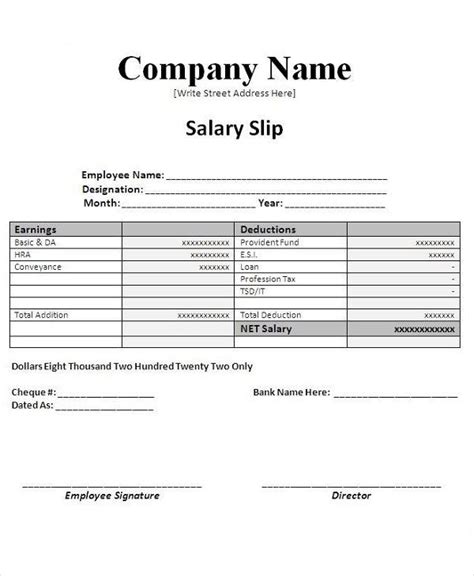 An Employee Slip Form Is Shown In This File With The Company Name On It