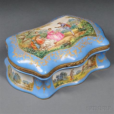 Large Limoges Hand Painted Porcelain Box Jewlery Box Jewelry Limoges