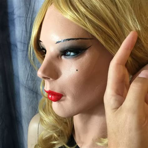 Latex Mask Liv Red Eyelashes Wig Crossdresser Woman Mask Trans