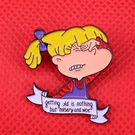 Crying Girl Enamel Pin Getting Old Is Nothing But Misery And Woe Brooch