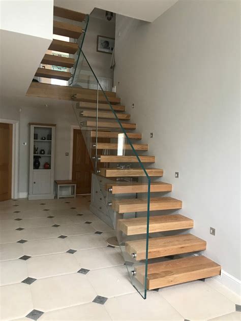 Oak And Glass Floating Stairs From The Specialists At Paradigm Stairs