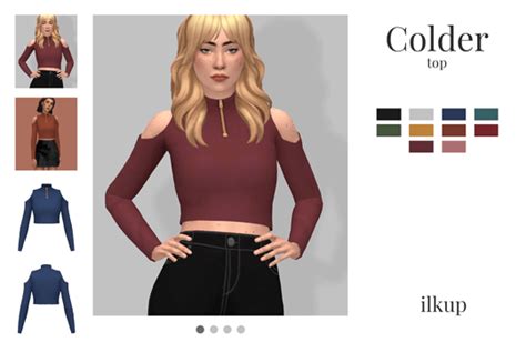 Sims 4 Cropped Sweater Two Versions Micat Game