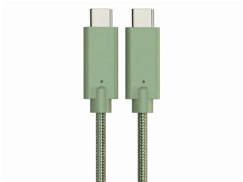 Networx Daten und Ladekabel USB C auf USB C 1 m Stoffmantel grün