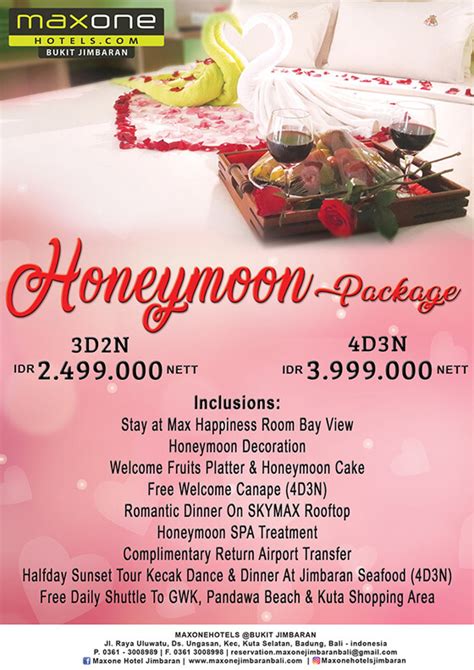 Honeymoon Package Maxone Hotel Jimbaran Official Website