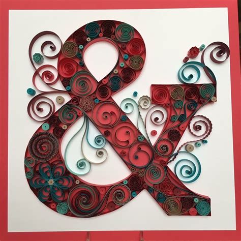 Quilling Quilled Paper Monogram Lightweight Cardstock Ampersand Home Decor Quilling
