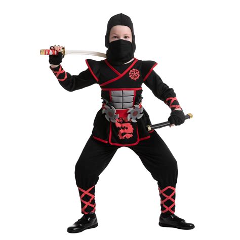 Child Girl Club Red Ninja Costume Spooktacular Spooktacular Creations