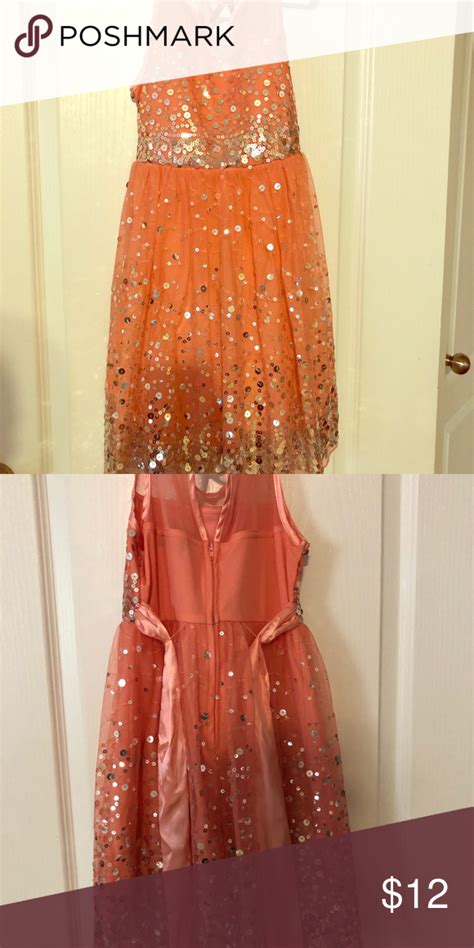 Coral Sequin Lace Girls Dress Girls Lace Dress Girls Dresses