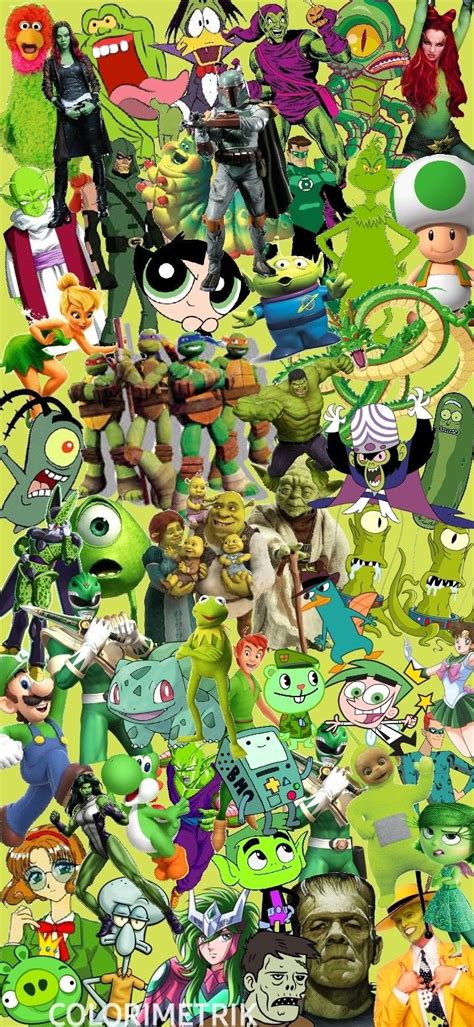Personajes Por Color Verde Verde Green Characters Green Dibujos De