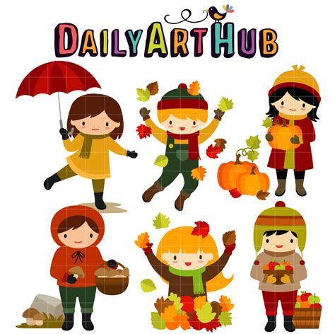 Autumn Kids Activity Clip Art Set Daily Art Hub Free Clip Art Everyday