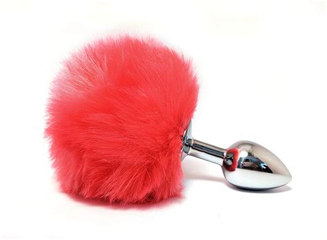 Hot Pink Bunny Tail Butt Plug Adult Accessory Naughty T
