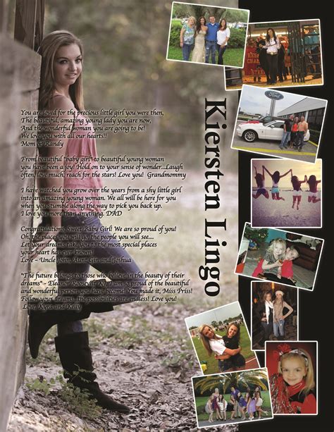 2014 Student Created Senior Yearbook Ad For Pasco High School Yearbook