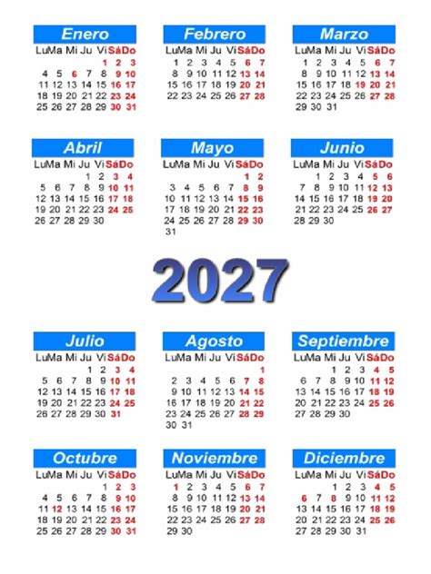 Calendario 2027 Pdf Pdf