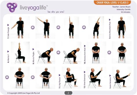 Sofa Yoga For Seniors Chart