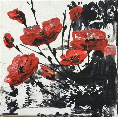 Red Poppies Black On White By Marja Brown Artfinder