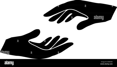 Vector Illustration Of Helping Hands Vector Hands Silhouette Stock Vector Image Art Alamy