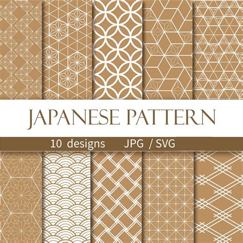 japanese pattern seamless digital pack and svg 10 designs 12 x 12 kumiko traditional