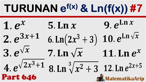 Turunan Fungsi Eksponensial E F X Dan Logaritma Natural Ln F X