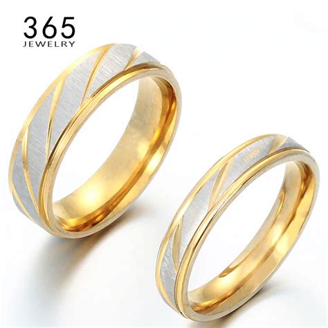 Luxury Jewelry Gold Friendship Korean Stainless Steel Love Rings