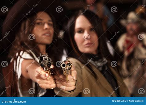 Western Women With Guns Royalty Free Stock Photo Image 24666765