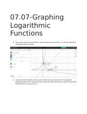 Graphing Logarithmic Functions Docx Graphing Logarithmic Functions I Have