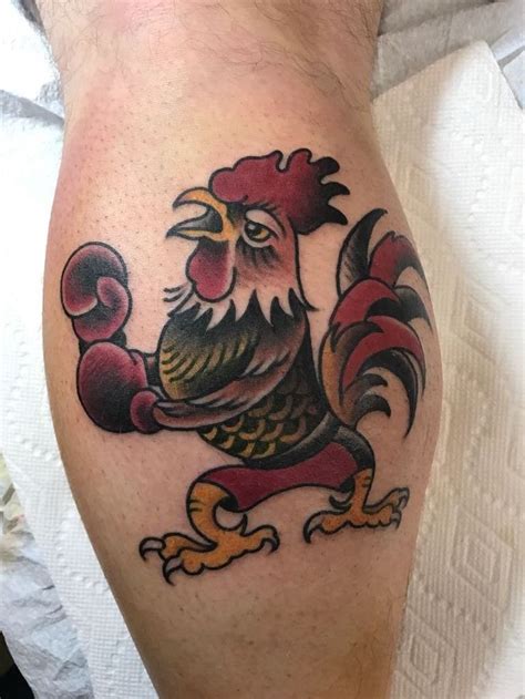 Traditional Rooster Tattoo Sleeve