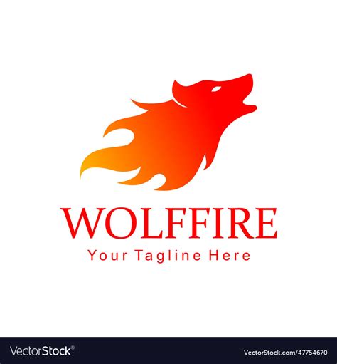 Fire Wolf Logo Royalty Free Vector Image Vectorstock