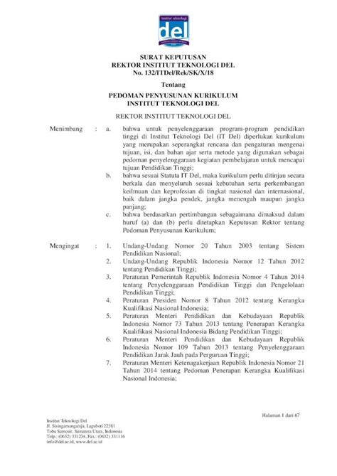 PDF SURAT KEPUTUSAN REKTOR INSTITUT TEKNOLOGI DEL Panduan