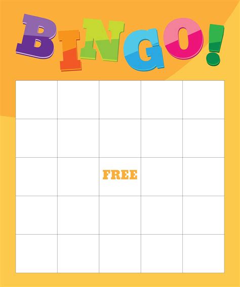 Bingo Card Template Printable Bingo Games Blank Bingo Cards Card